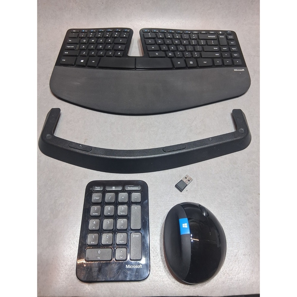 Microsoft Sculpt Ergonomic Wireless Desktop Keyboard, Keypad, Mouse w/USB Dongle
